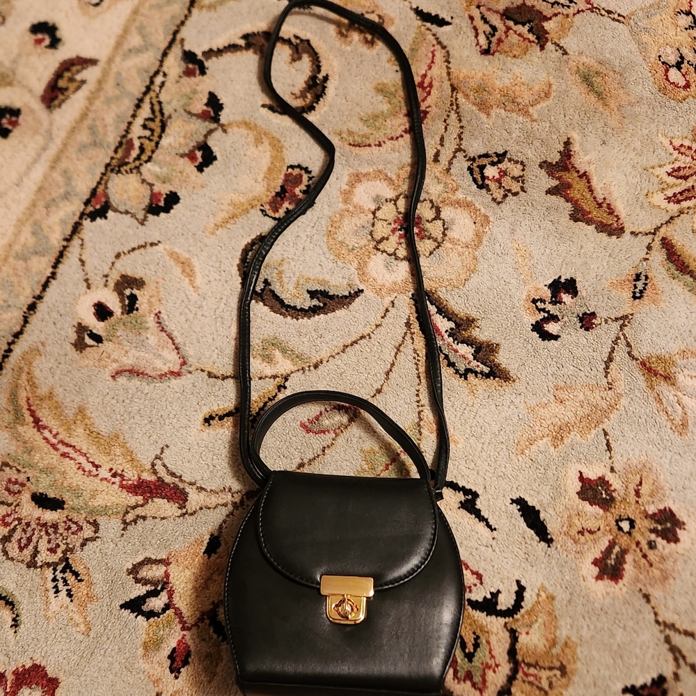 Vintage Tanery West mini bag black leather